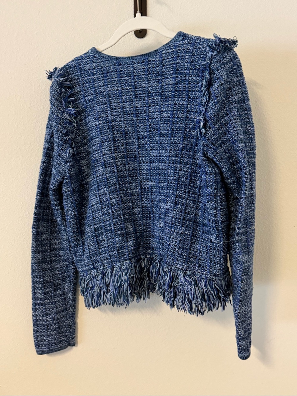 Lilly Pulitzer Simora Fringe Tweed Cardigan - Blue - Picture 11 of 11